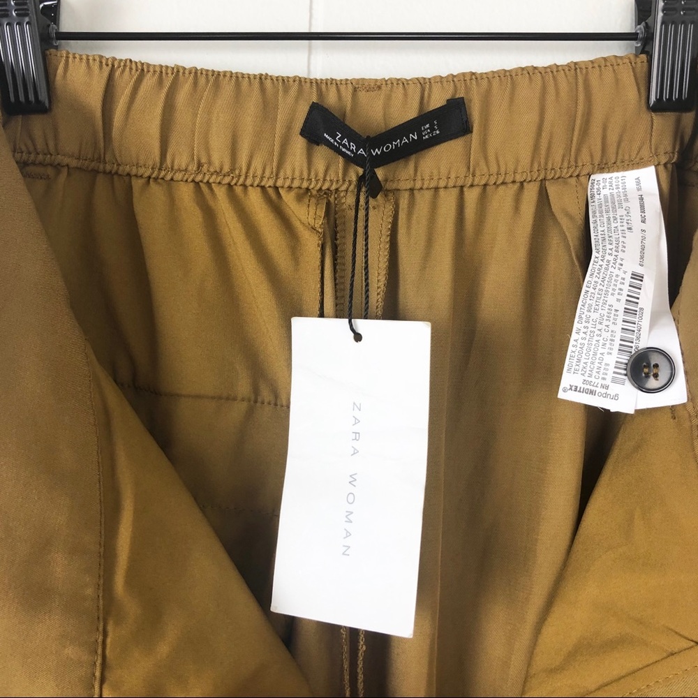 Zara Beige Mid-Waist Trousers - Picture 7 of 8